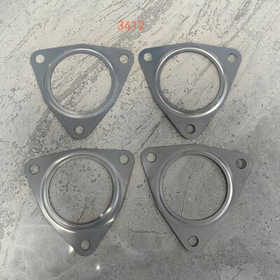 Exhaust Pipe Flange Gasket For CAT 3412 Diesel Engine 3-Hole Triangle Metal Exhaust Gasket