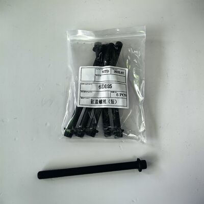 Short Cylinder Head Bolt For Komatsu 6D125 Diesel Engine Spare Parts
